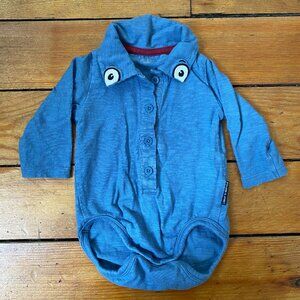 Polarn O. Pyret Cute Eyes Collar Baby Bodysuit 1 - 2 months